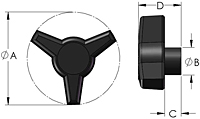 3W4 3-Wing Knob Line